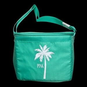 VS PINK Green Palm Tree Soft Insulated Cooler Tote Bag Victoria's Secret NEW